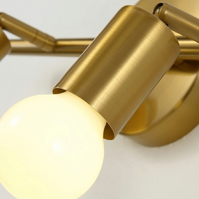 4 Lights Minimalist Style Exposed Bulb Shape Metal Wall Mounted Vanity Lights
