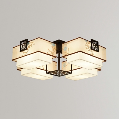 5 Lights Traditional Style Geometric Shape Metal Flush Mount Light Fixture