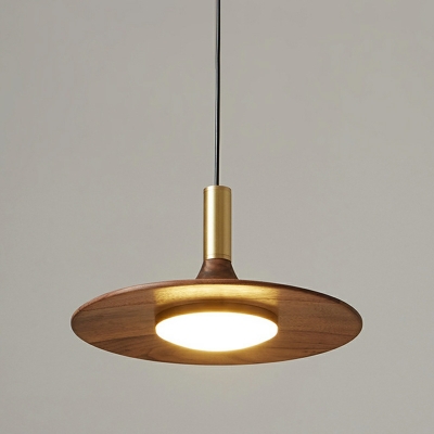 Contemporary Pendant Lighting Fixtures Wood Saucer for Dinning Room