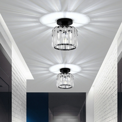 Crystal Semi Flush Mount Ceiling Fixture Elegant for Living Room