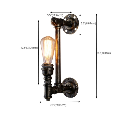 Industrial Wall Mounted Light Fixture Vintage Metal Pipe for Living Room