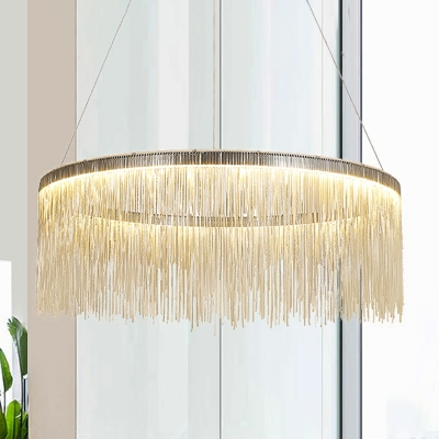 Minimalism Chandelier Lighting Fixtures Tassel Round LED for Living Room