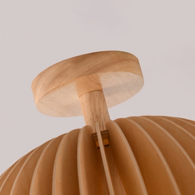 Modern Creative Pumpkin Shape Wood Art Ceiling Light Fixture for Corridor and Balcony