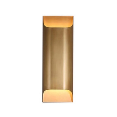 Nordic Minimalist Full Copper Wall Lamp with Warm Light for Bedroom