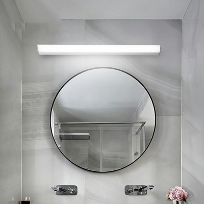 Simple LED Strip Light Tube Vanity Light in Silver for Bathroom and Powder Room