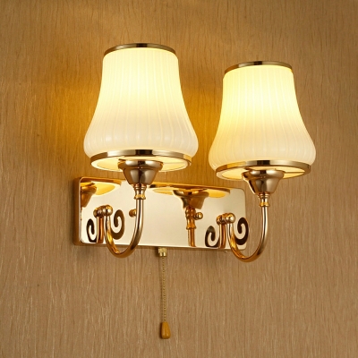 Traditional Wall Mounted Vanity Lights American Glass for Bathroom