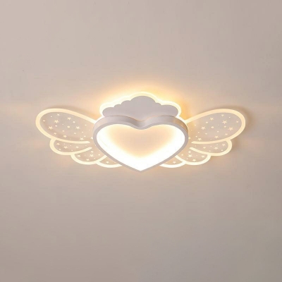 2 Lights Kids Style Heart Shape Metal Ceiling Flush Mount Light