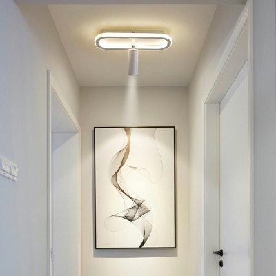 4 Lights Simple Style Oval Shape Metal Flush Mount Ceiling Chandelier
