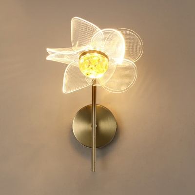 Creative LED Wrought Iron Flower Wall Lamp for Bedroom and Living Room