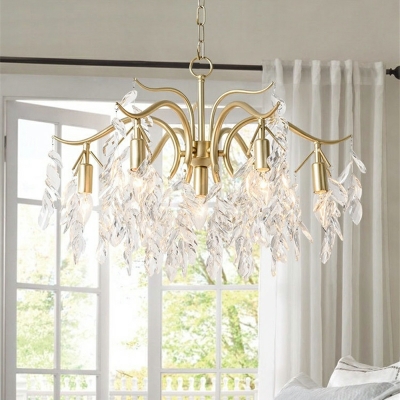 French Art Cluster Crystal Chandelier for Dining Room and Bedroom