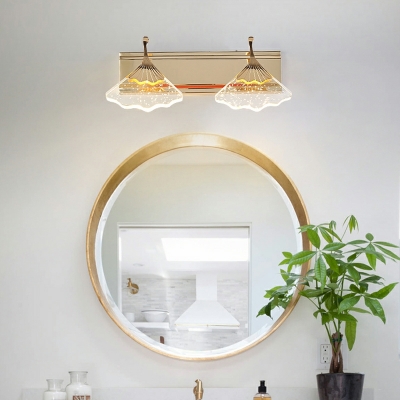 Metal LED Flush Mount Wall Sconce Minimalism Gold Elegant for Bathroom