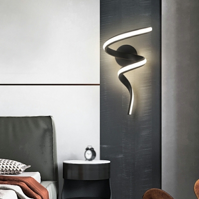 Minimalism Flush Mount Wall Sconce Metal LED Linear for Living Room