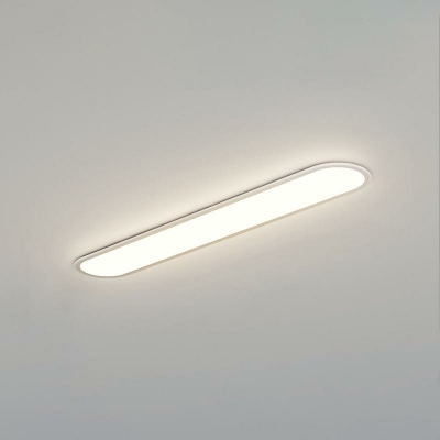 Modern Minimalist LED Strip Flushmount Ceiling Light in White for Bedroom and Cloakroom