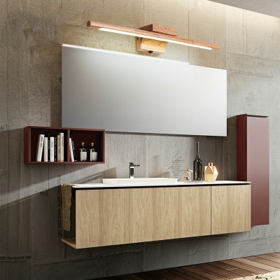 Modern Minimalist Wooden Bar Vanity Lamp for Bathroom and Powder Room