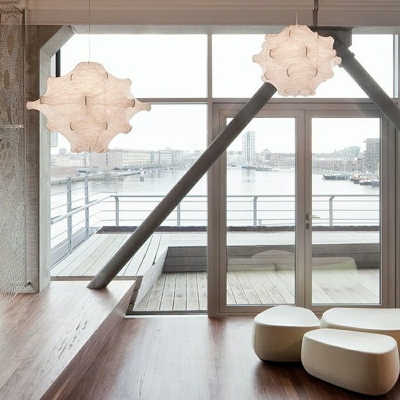 Silk Minimalism Pendant Lighting Fixtures Elegant White Basic for Living Room