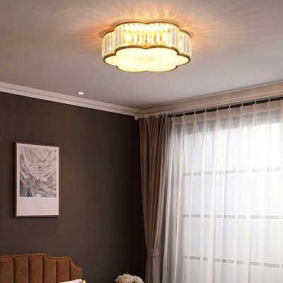 Traditional Flush Mount Ceiling Light Fixtures Crystal for Living Room
