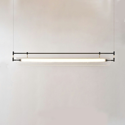 1 Light Minimalistic Style Rectangle Shape Metal Ceiling Pendant Light