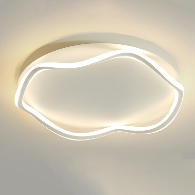 1 Light Nordic Style Ring Shape Metal Flush Mount Ceiling Light