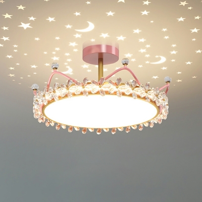 2 Lights Minimalism Style Crown Shape Metal Flush Ceiling Light Fixtures
