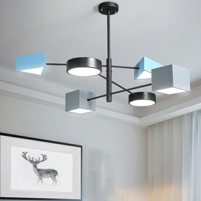 6 Lights Nordic Style Geometric Shape Metal Chandelier Light Fixture