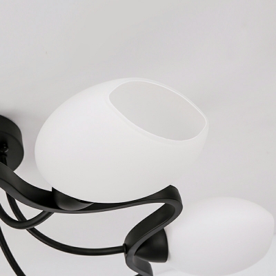 8 Lights Traditonal Style Globe Shape Metal Flush Mount Ceiling Light Fixtures