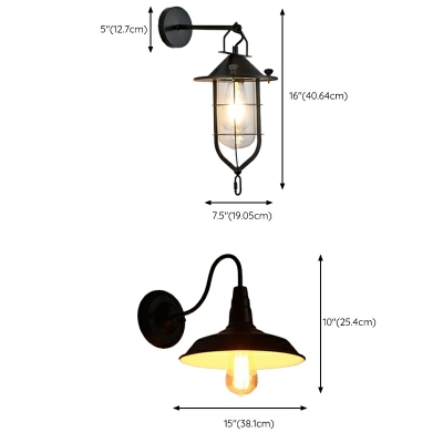 American Retro Creative Wrought Iron Wall Lamp for Bar and Restaurant