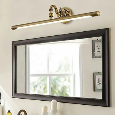 American Style Full Copper Led Vanity Wall Light with Warm Light for Bathroom
