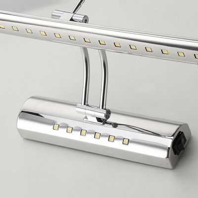 LED Strip Stainless Steel Adjustable Vanity Light in Silver for Bathroom