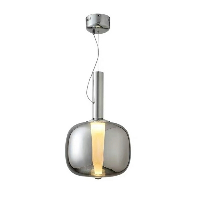 Minimalism Glass Pendant Lighting Fixtures Basic Drum for Living Room