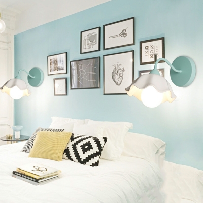 Minimalism Metal Wall Mounted Light Fixture Macaron for Living Room
