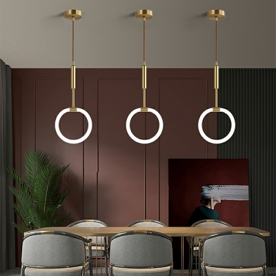 Minimalism Pendant Lighting Fixtures LED Metal Linear for Dinning Room
