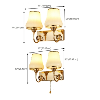 Traditional Wall Mounted Vanity Lights American Glass for Bathroom
