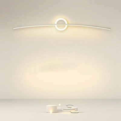 2 Lights Minimalist Style Linear Shape Metal Wall Mounted Vanity Lamp