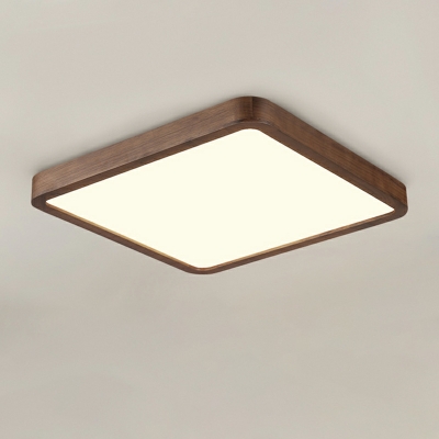 1 Light Minimalistic Style Geometric Shape Wood Flush Mount Ceiling Light