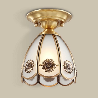 1 Light Traditional Style Bell Shape Metal Flush Mount Light Fixture