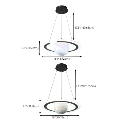2 Lights Nordic Style Globe Shape Metal Pendant Lighting Fixture