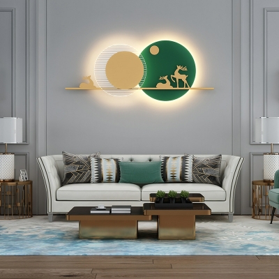 Chinese Style Creative Mural LED Wall Mount Fixture for Living Room and Bedroom