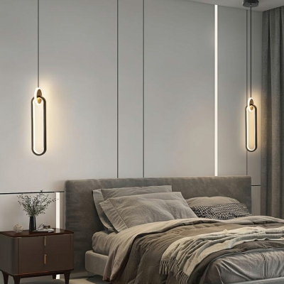 Contemporary Hanging Pendnant Lamp Simplicity LED Linear for Dinning Room