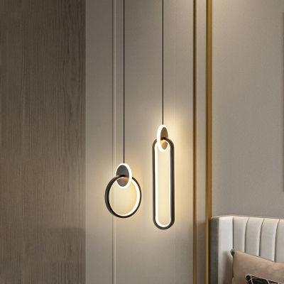 Contemporary Hanging Pendnant Lamp Simplicity LED Linear for Dinning Room