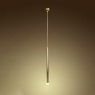 Cylinder Hanging Pendant Lights Crystal Gold Modern for Dinning Room
