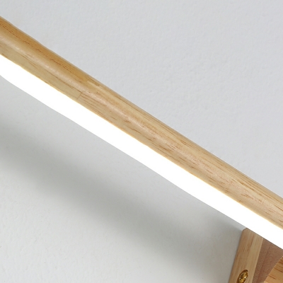 Japanese Style LED Strip Vanity Light in Wood Grain Color for Bathroom
