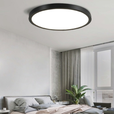 LED Modern Minimalist Round Wrought Iron Flushmount Ceiling Light for Bedroom