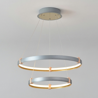Minimalism Chandelier Lighting Fixtures Ring LED Linear for Living Room