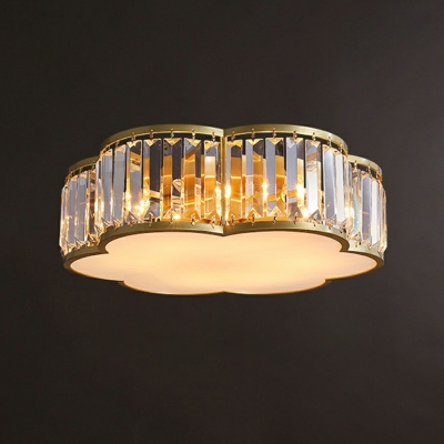 Traditional Flush Mount Ceiling Light Fixtures Crystal for Living Room