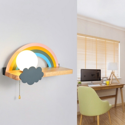 1 Light Kids Style Rainbow Shape Glass Wall Lighting Fixtures