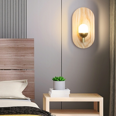 1 Light Nordic Creative Wooden Art Wall Mount Fixture for Bedroom and Hallway