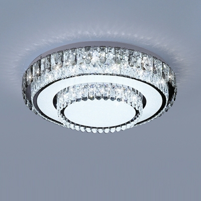 1 Light Nordic Style Round Shape Crystal Ceiling Flush Mount Lights
