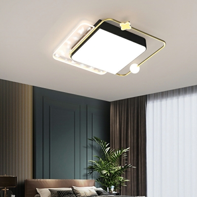 4 Lights Contemporary Style Geometric Shape Metal Ceiling Mount Light Fixture