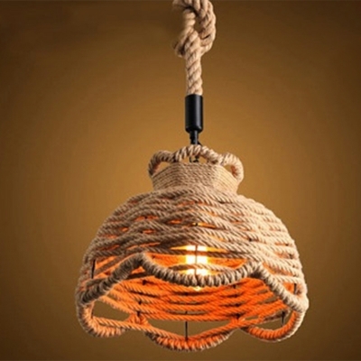 American Personality Hemp Rope Braided Single Pendant for Restaurants and Bars