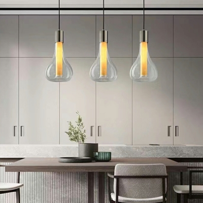 Contemporary Hanging Pendant Lights Basic Glass LED for Living Room